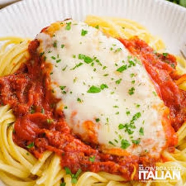 Chicken Parmesan with Pasta.
