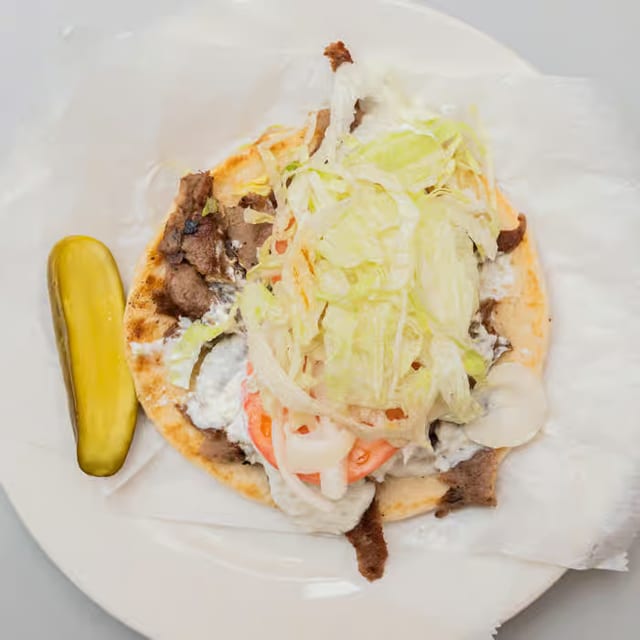 Grilled Chicken Gyro Sandwich.
